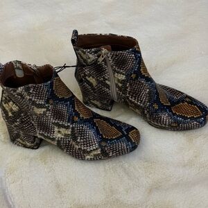 Brand new  with tags .Women Snake Print Ankle Boots